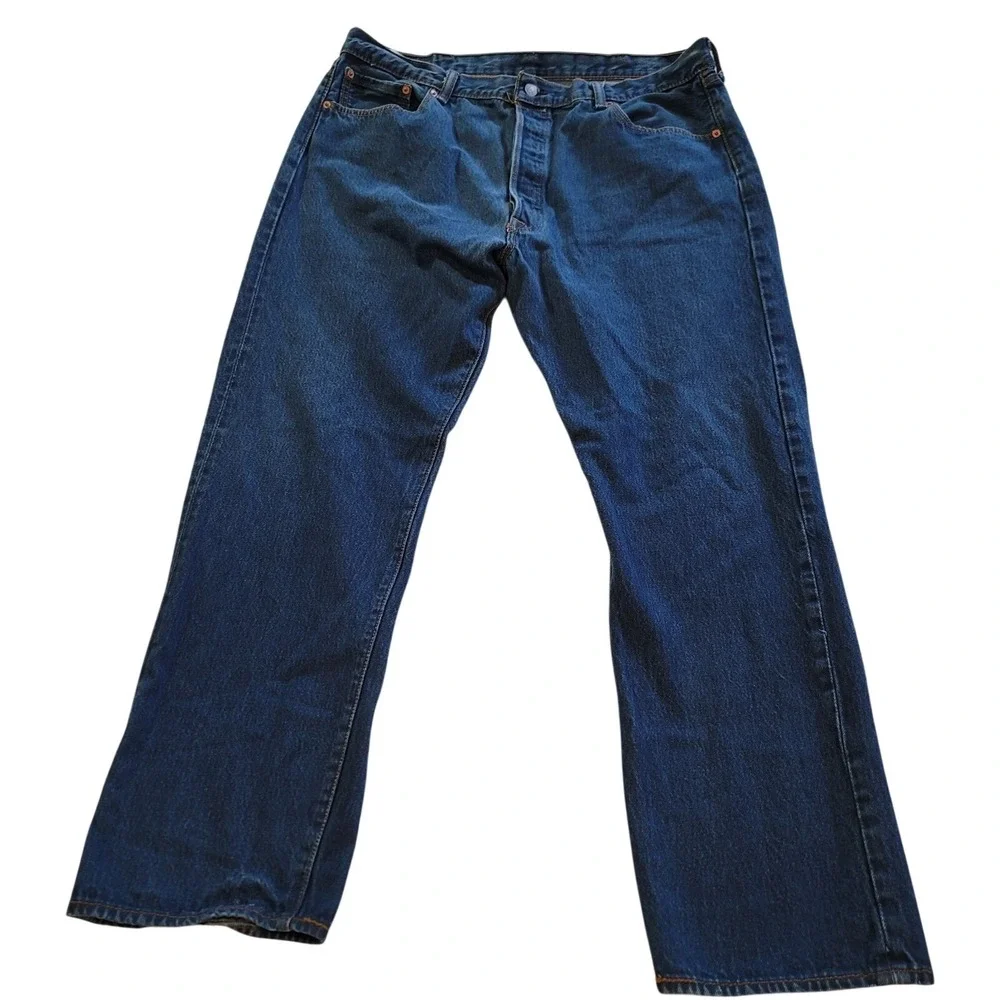 Levi's 501 Original Fit Jeans Mens 42x30 Blue Straight Leg Button Fly 00501-0000